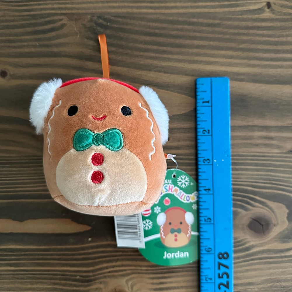 Kids Squishmallows Jordan Gingerbread Plush Stuffed Animal 3.5 Inch Brown White